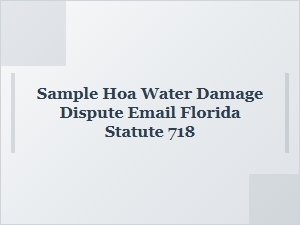 Florida Hoa Water Damage Dispute Guide