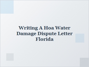 Resolving Hoa Water Damage Disputes in Florida