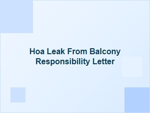 Hoa Letter About Balcony Leak Responsibility