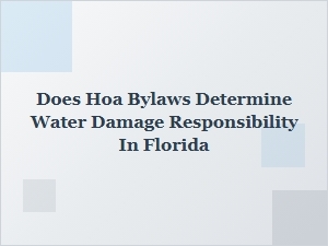 Florida Hoa Bylaws and Water Damage Liability