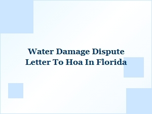 Florida Hoa Water Damage Claim Letter