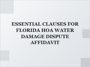 Florida Hoa Water Damage Affidavit Requirements