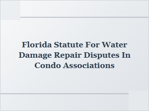 Florida Water Damage Repair Dispute Laws