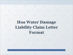 Hoa Water Damage Claim Letter Guide