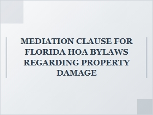 Florida Hoa Damage Mediation Clause